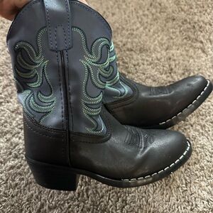 Black and Blue Western Boots